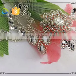 Elegant Rhinestone Applique Patch With Crystal Stones thumbnail-1