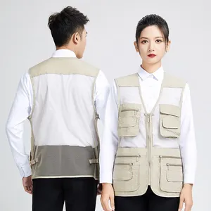 Customized Logo for Multi Pocket Safety Vest, Customizable High Gloss Reflective Vest thumbnail-1