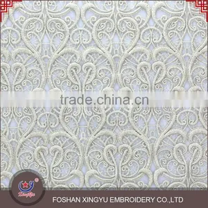 Fashion Lowest Price Wholesale 100% Golden Yarn Embroidery Designs Ladies Tops Gold Lace Fabric Quality Choice thumbnail-5