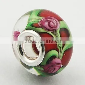 Art Nouveau Murano Glass Bead Design Sterling Silver Core thumbnail-1