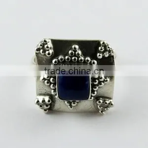 Fiesta Fun Lapis Ring, Gemstone Silver Jewellery, Silver Jewellery India thumbnail-2