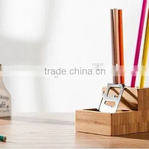 Personalized Bamboo Desk Accessories, Bamboo Pen Pot thumbnail-2