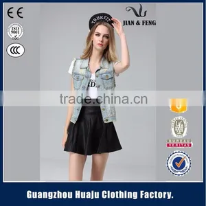 2016 Summer Cheap Womens Denim Vest With Hood for Sale thumbnail-4