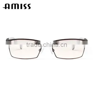 AMISS Modern Elastic Thin Stainless Steel Glasses Anti Blue Light thumbnail-2