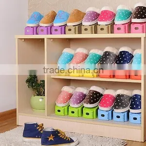 Double Layer Saving Space Plastic Shoe Rack thumbnail-2