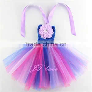 Purple Rainbow Flower Girl Dress- Flower Girl Dress- Lavender Flower Girl Dresses- Tutu Dress- Lavender Tutu thumbnail-1