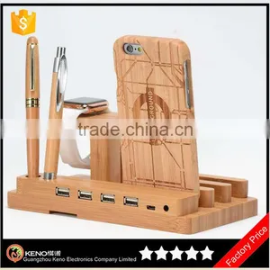 2016 New Arrival Luxury Bamboo Material Stand Holder for Apple Watch Iphone Ipad thumbnail-1