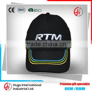 Hot!!! High Quality Durable Embroidery Outdoor Sport Curve Custom Promotional Black Colour Cotten-dacron Textile Baseball Hat thumbnail-1