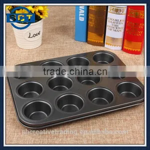 12 Holes Metal Cupcake Mould Ovenware Pan Bake Tool Nonstick Muffin Pans thumbnail-2