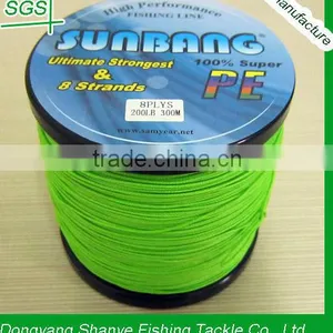 200LB Fluo Green Zhejiang Dongyang Braided Fishing Line ---SUNBANG thumbnail-1