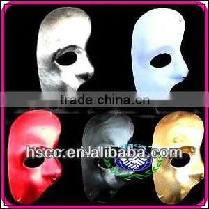 Adult Half Face Masquerade Masks Pulp & Fabric Material for Men Party Cosply thumbnail-1