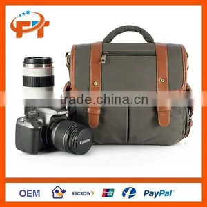 Fashion Canvas pu Leather Dslr Camera Bag thumbnail-1
