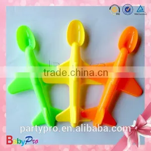 2015 New Product Colorful Airplane Shape Plastic Baby Spoon thumbnail-3