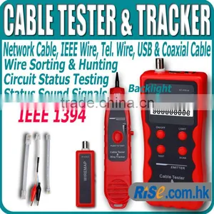 LAN Phone Wire USB Coaxial 1394 RJ45 RJ11 BNC Tracker Network Cable Tester thumbnail-1