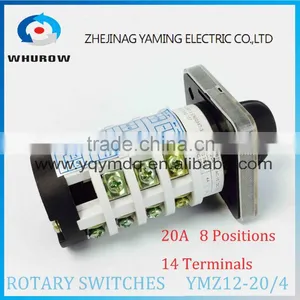 Rotary Switch YMZ12-20/4 Changeover Cam Combination Switch 4 Poles 8 Positions 14 Terminals 20A Ui 690V Sliver Point Contacts thumbnail-2