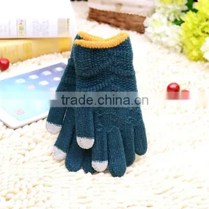 Crossbanding Woolen Yarn Touch Screen Gloves With Conductive Fiber Fingertips For Christmas 2015 thumbnail-5