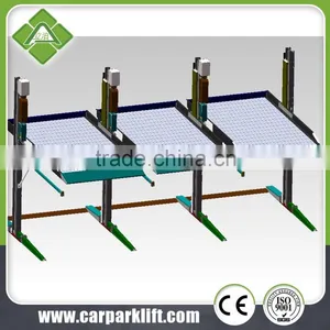 Two Level 2 Post Tilt Parking Lift/ Double Stack Parking System/ Hydraulic Car Park Lift thumbnail-1