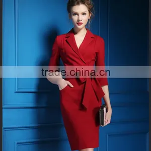 Latest Fashion Model Noble Red Dresses Latest Fashion Office Dress Slip in Fashion Show thumbnail-1