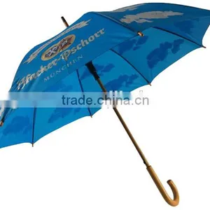 Auto Open Quality Wooden Umbrella With Wood Shaft Wood Handle Straight Umbrella thumbnail-3