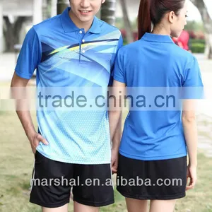 Top Quality Badminton t Shirt Cheap Volleyball Jersey Blue Badminton Uniform thumbnail-1
