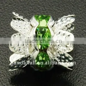 Brass Crown Rhinestone Beads, Grade A, Silver Color(RB-Q025-3) thumbnail-1