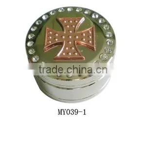 Around Metal Cigarette Grinder With Hold Cross Shape Pattern thumbnail-1