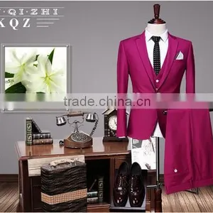 Two Bottom Coat Suits 2016 Latest Fashion Business Man Suit Black Coat Pant Men Suit thumbnail-4