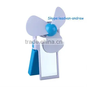 New Creative USB and Battery Dual USE Handheld Mini Mirror USB Fan thumbnail-1