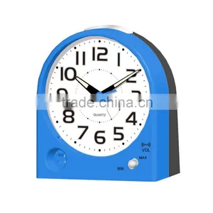 Simple Blue Volume Control Plastic Table Alarm Clock thumbnail-1