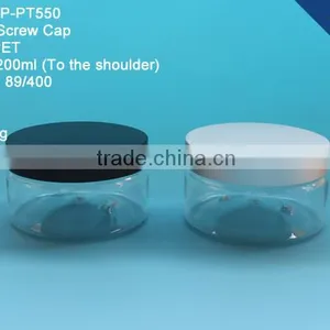 Round Colorful 200ml Plastic PET Jars, 200g Clear PET Plastic Jar With Aluminum Cap thumbnail-1