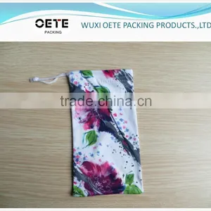 Customized Photo Printing Microfiber Pouch With Single Drawstring for Eyeglass/phone/camera/jewelry thumbnail-1