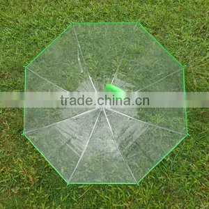 China Suppliers Produced Hot Sale Online Shop China Chinese Imports Wholsale Transparent Umbrella With Color Handle thumbnail-1