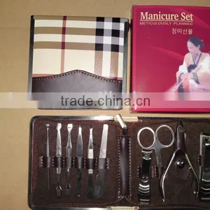 MRT-020 10pcs PU Bag With Colored Box Stainless Steel High Quality Professional Manicure Set thumbnail-1