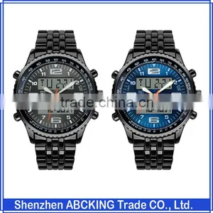 30M Water Resistant Skmei New Black Metal Cheap LED Watches For Men thumbnail-1