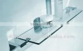Clear Tempered Bathroom Floating Glass Shelf thumbnail-1
