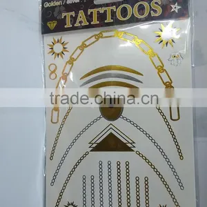 Sexy Lip Flash Design Gold Metal Temporary Body Tattoo Sticker for Hands thumbnail-3