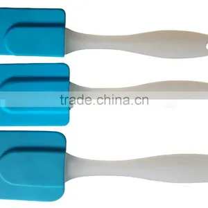 Silicone Spatula Set Blue - 3 Pieces Colourful Kit With Small & Mini Size and Short & Narrow Handle thumbnail-1