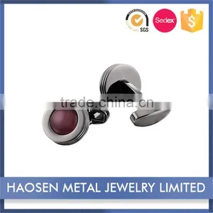 Top Grade Men'S Purple White Shell Cat Eye Stone Wedding Cufflinks thumbnail-2