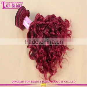 7A Grade Red Curly Indian Remy Hair Extensions Wholesale Popular Fashion Red Color Indian Remy Human Hair Weaving thumbnail-3