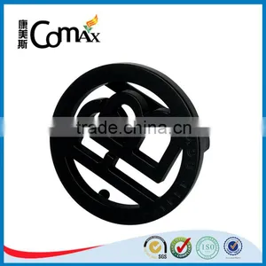 Round Hollow PB Logo Matt Black Metal Belt Buckle thumbnail-4