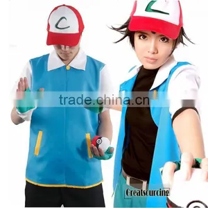 Anime Pokemon Ash Ketchum Trainer Costume Jacket Adult Coat Cosplay thumbnail-5