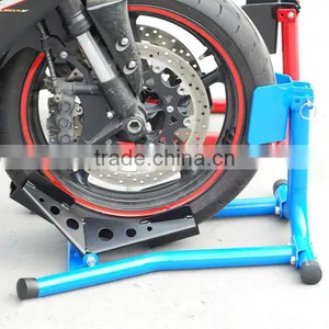 Motorcycle Steel Wheel Chock Wheel Holder Auto Clipping 17'' -18" Adjustable Flat Package Wheel Stopper Parking System 3015-YJ thumbnail-2
