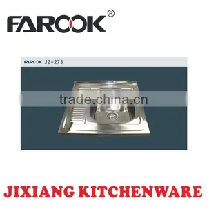 Small Single Bowl Stainless Steel Sink With Drainboard thumbnail-1