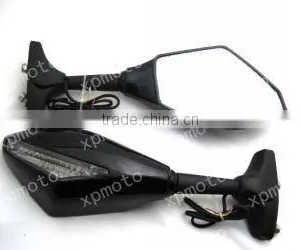 Universal LED Turn Signal Mirrors for Honda Suzuki Yamaha BLACK COLOR thumbnail-1