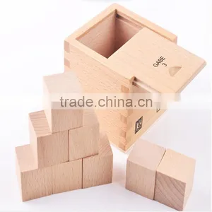 Kids Educational Toys Froebel Gabe3 Wood Cube Square Combination Learning Education Tool thumbnail-3