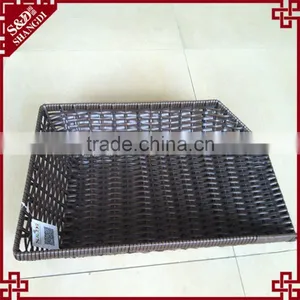 S&D Poly Rattan Brown Wicker Storage Basket Imitation Supermarket Display Basket Fruit Basket thumbnail-4