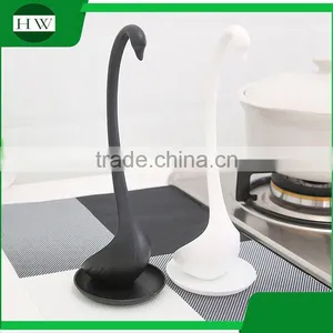 Kitchen Accessories Creative Multipurpose Plastic Tableware Cooking Long Handle Swan Soup Spoon Ladle Stand With Tray thumbnail-5