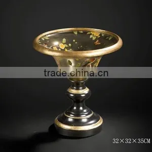 Floral Painted Wooden Candlestick Holder, Elegant Home Decorative Floor Standing Candle Holder,Unique Design Art Painting Crafts thumbnail-3