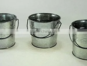 3pc Silver Speckled Water Cans Bucket Pail Planter Arrangement Pot thumbnail-1