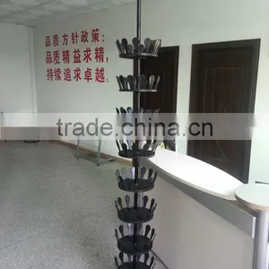 Revolving Shoe Rack Tree 8 Tier - Shoe Organizer Holds 18 Pairs - Chome thumbnail-1